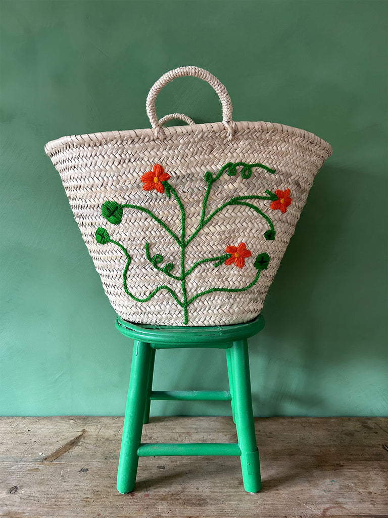 Embroidered Market Basket