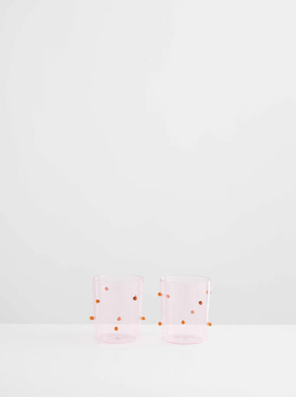 Pomponette Glasses | Pink & Amber