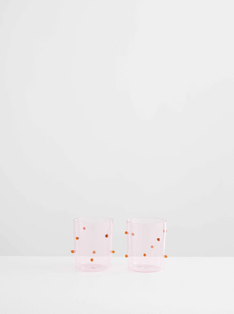 Pomponette Glasses | Pink & Amber