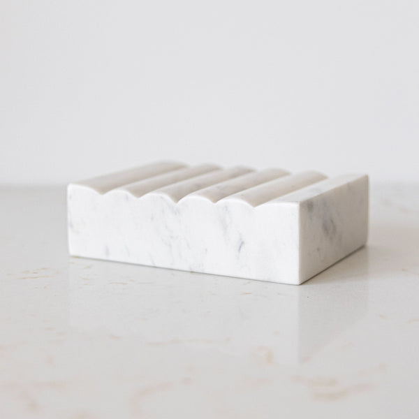 Marble Scalloped Soap Dish