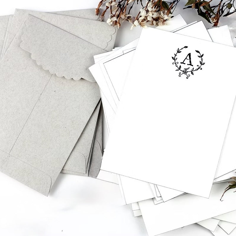 Monogrammed Letterpress Notecard Set