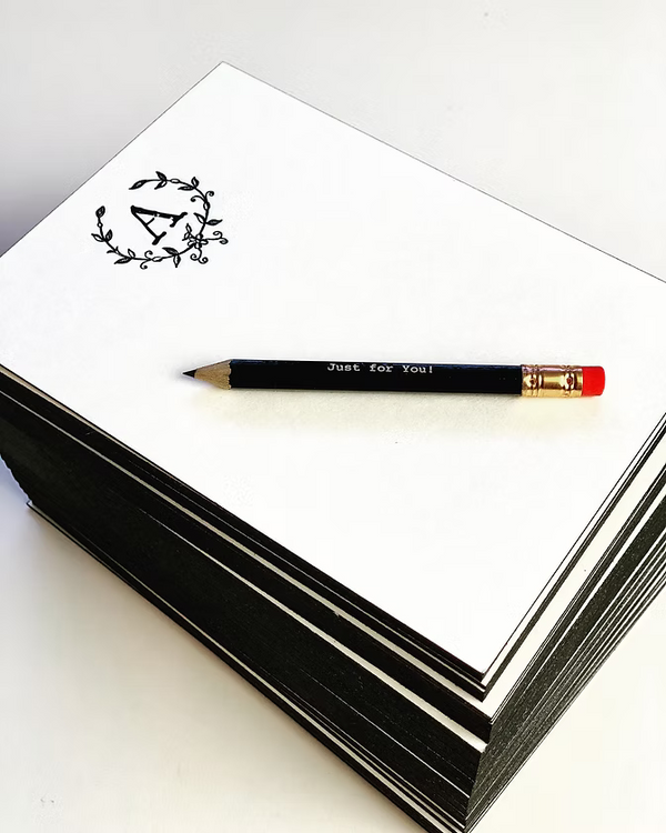 Monogrammed Letterpress Notecard Set