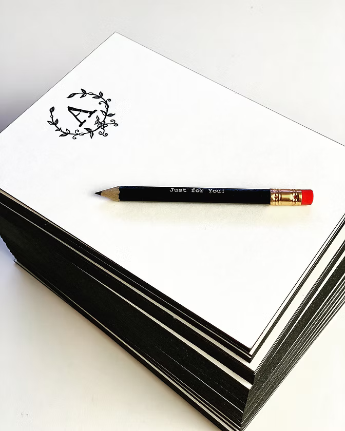 Monogrammed Letterpress Notecard Set