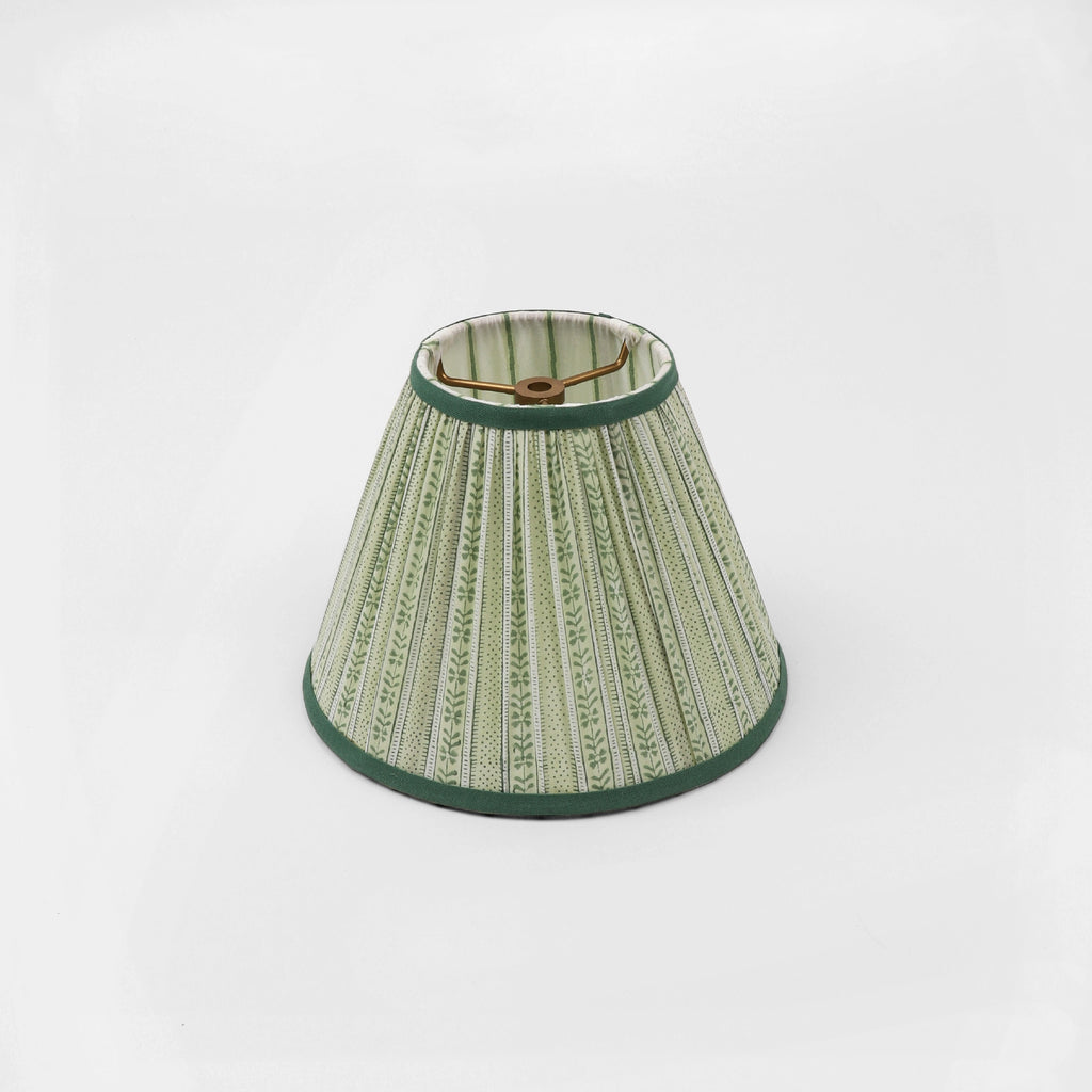 Block Print Lamp Shade | Green Stripe