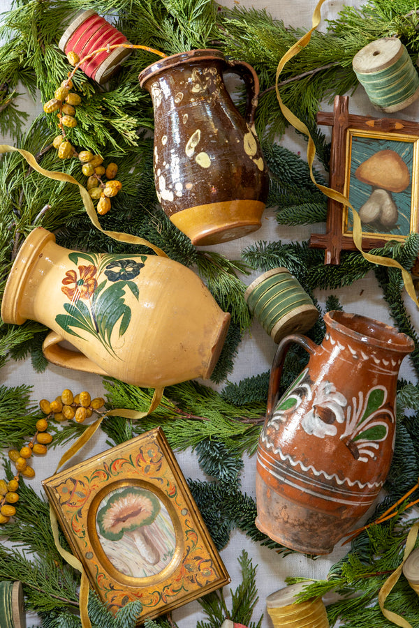 Antique Hungarian Earthenware Pitcher