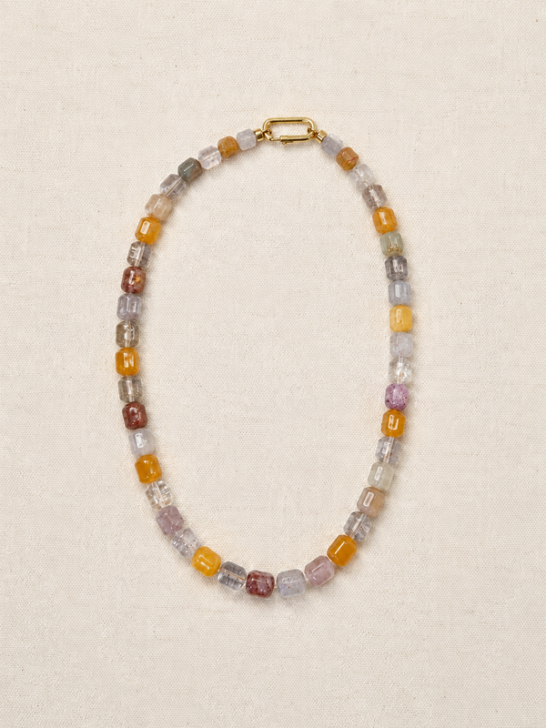 Multi Quartz Barrel Necklace