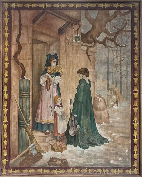 19th C. European Painted Tapestry