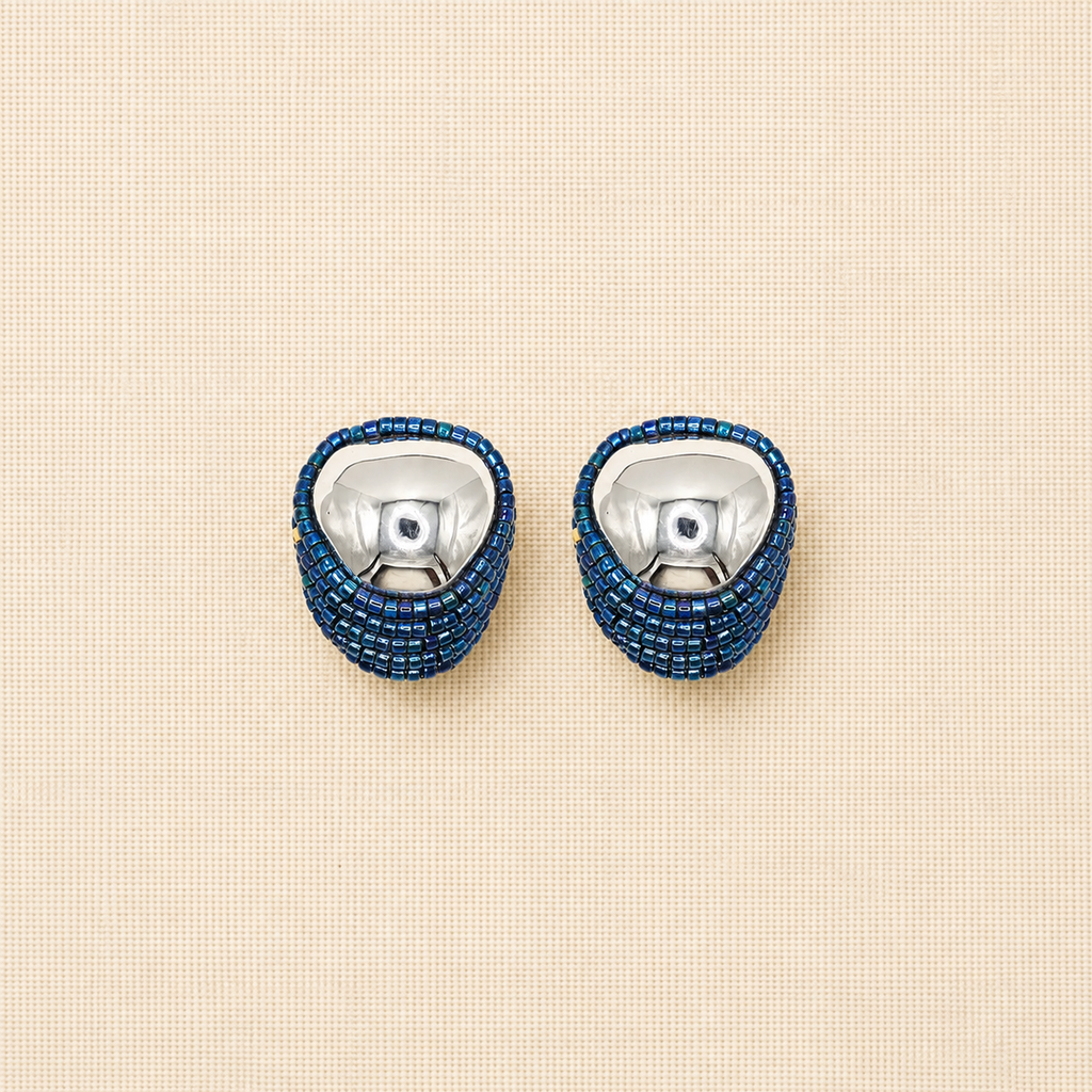 Really Mini Sole Earrings | Navy