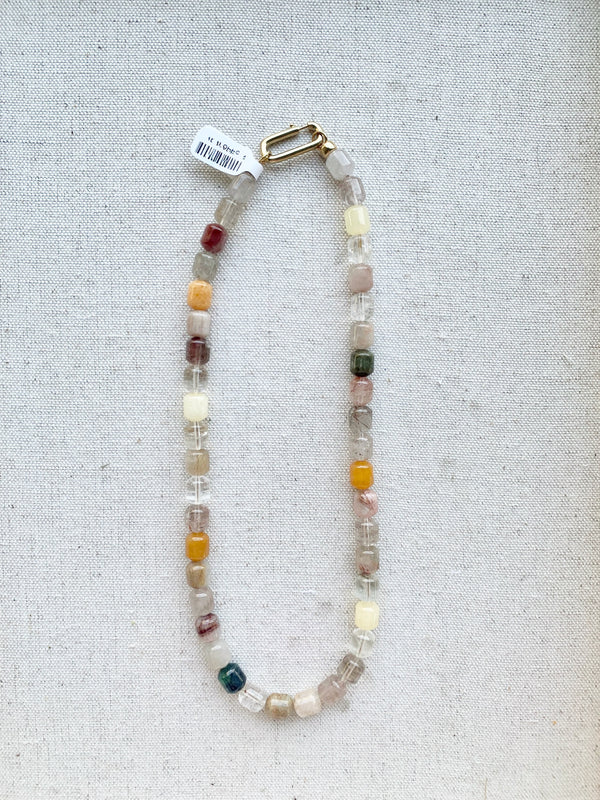 Multi Quartz Barrel Necklace