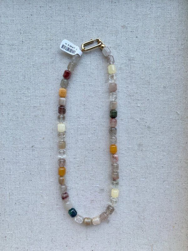Multi Quartz Barrel Necklace