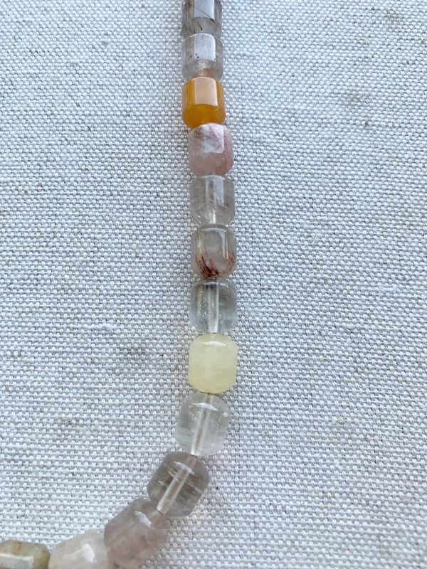 Multi Quartz Barrel Necklace