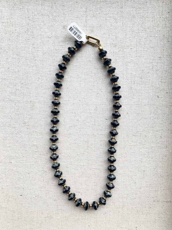 Black Czech Glass Necklace