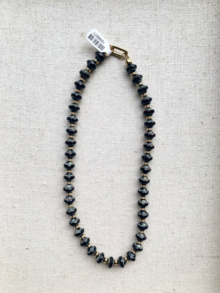 Black Czech Glass Necklace