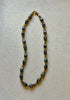 Black & Gold Czech Glass Teardrop Necklace