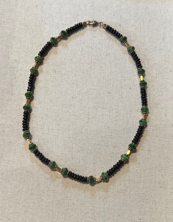 Agate & Czech Glass Necklace