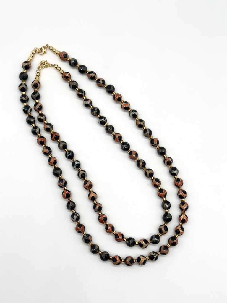 Dzi Agate & Gold Plated Necklace