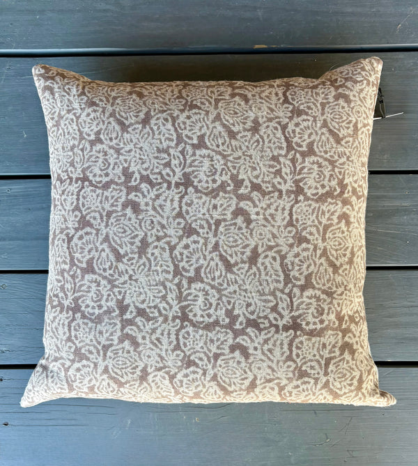 Block Print Linen Pillow | Laffite 20"