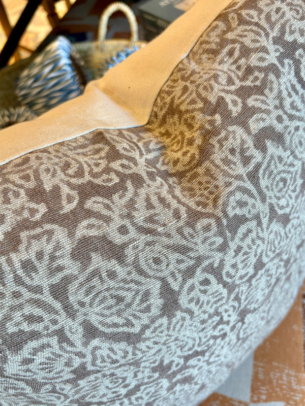 Block Print Linen Pillow | Laffite 20"