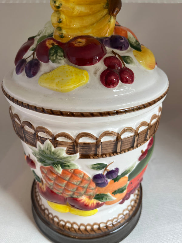 Vintage Painted Fruit Ceramic Lamp