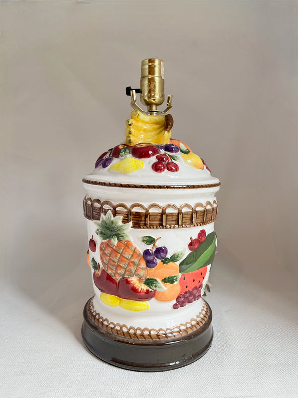 Vintage Painted Fruit Ceramic Lamp