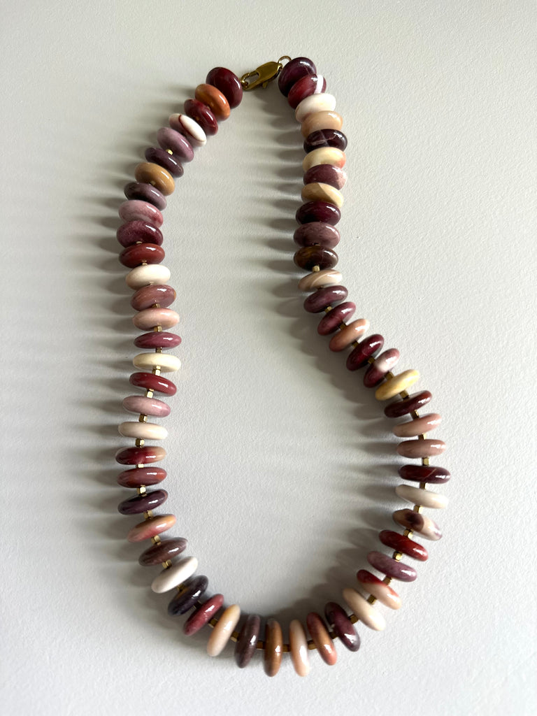 Mookaite & Brass Abacus Necklace