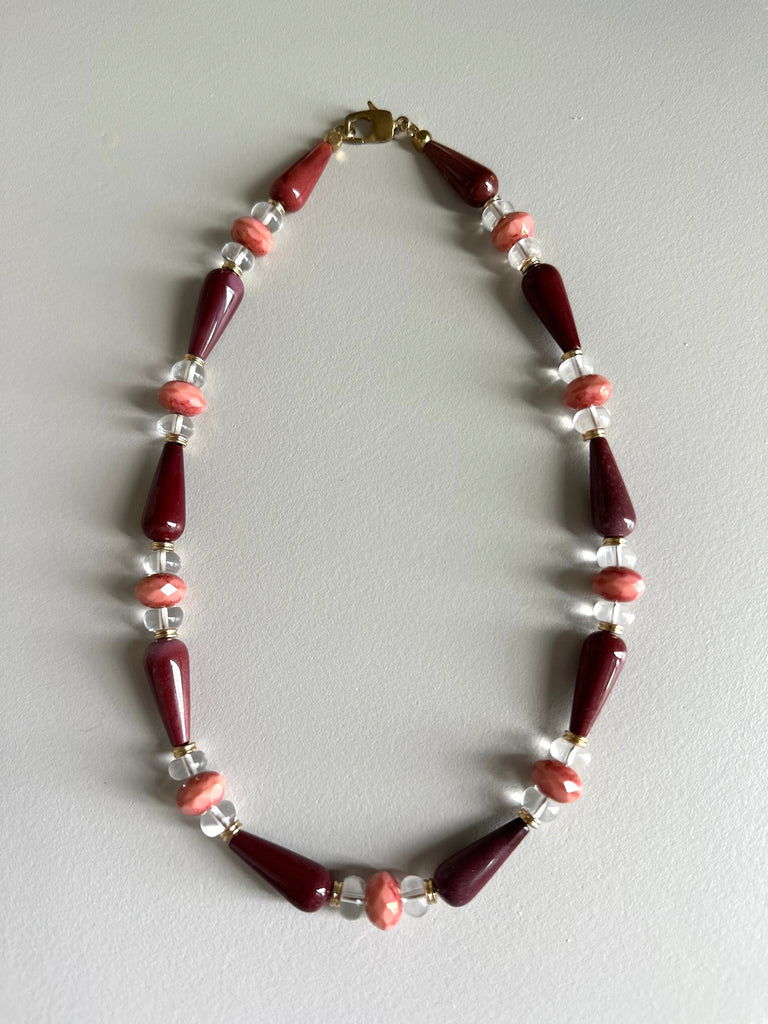 Mookaite, Quartz & Czech Glass Necklace