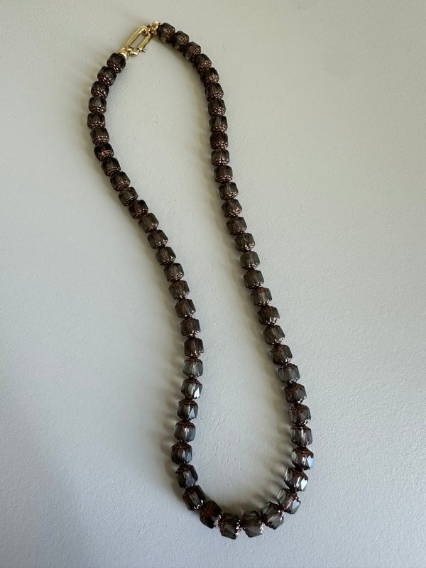 Smoke Czech Glass Necklace