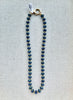 Blue Czech Glass Necklace, Long
