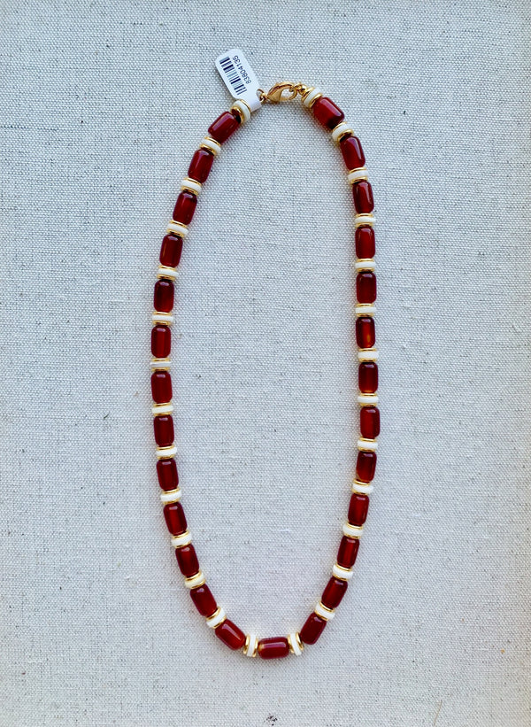 Agate & Mother of Pearl Necklace, Long