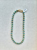 Blue Green Czech Glass Necklace, Short