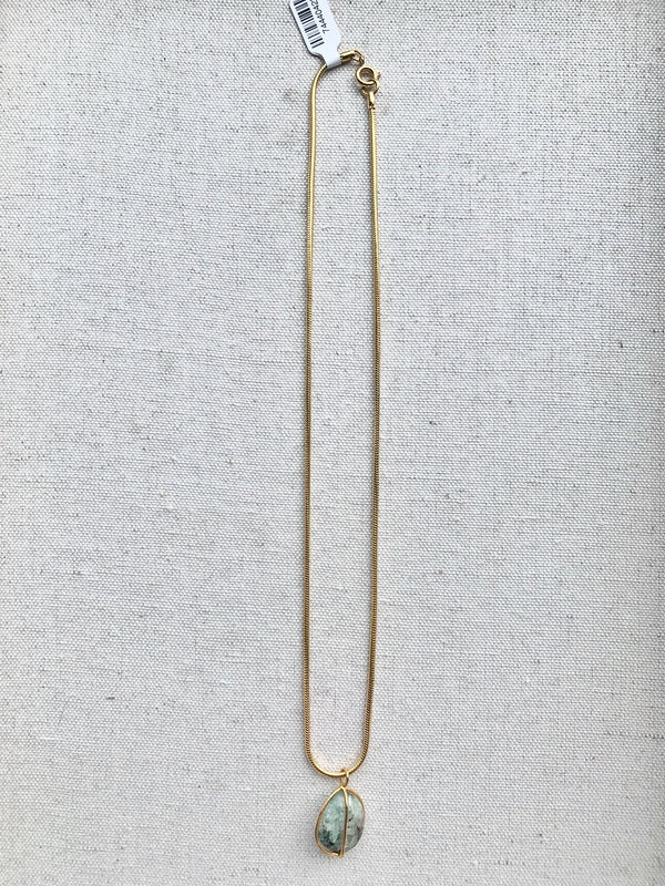 Vintage Raw Emerald Pendant Necklace