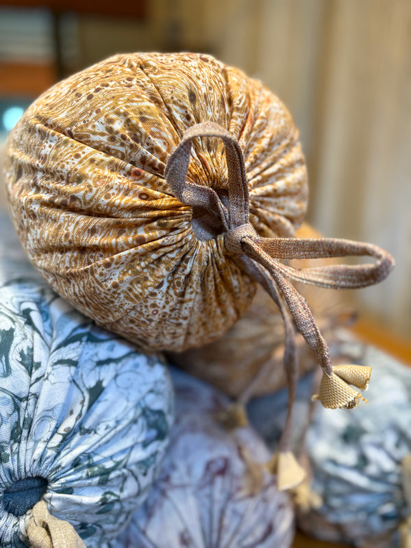 Hand-Marbled Linen Bolster