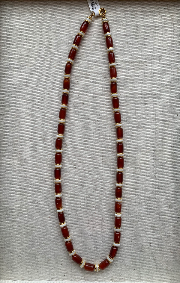 Agate & Mother of Pearl Necklace, Long