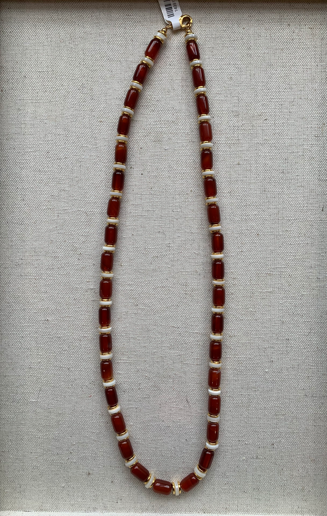 Agate & Mother of Pearl Necklace, Long