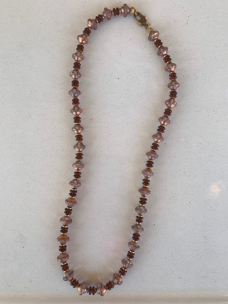 Blush & Garnet Vintage Czech Glass Necklace