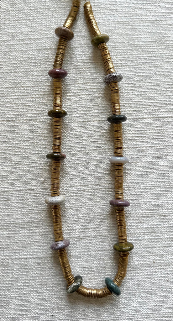 Ocean Jasper & African Brass Necklace