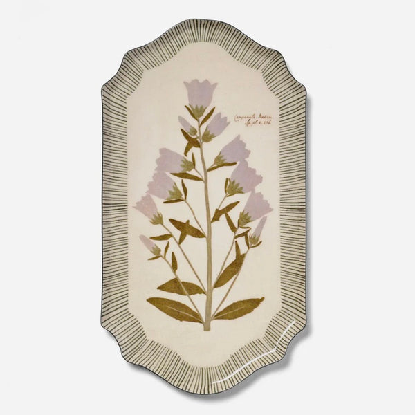 White Bell Flower Enamel Tray