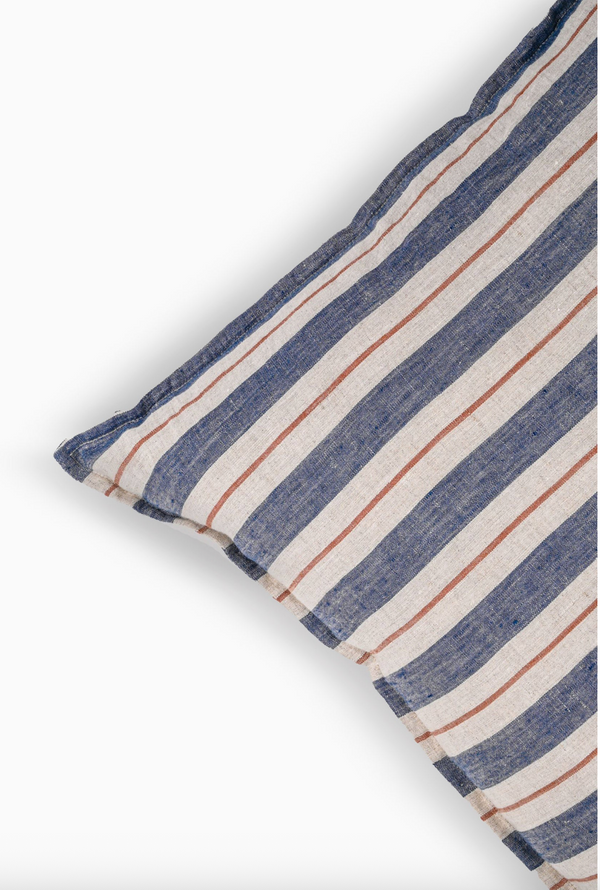 Blue Stripe Linen Pillow