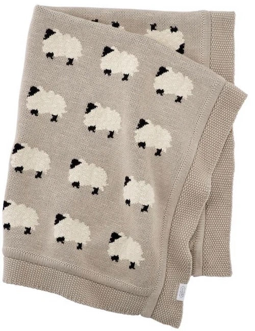 Sleepy Sheep Knit Baby Blanket