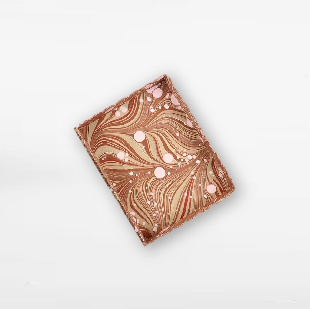 Hand-Marbled Tray | Sunset Pebble