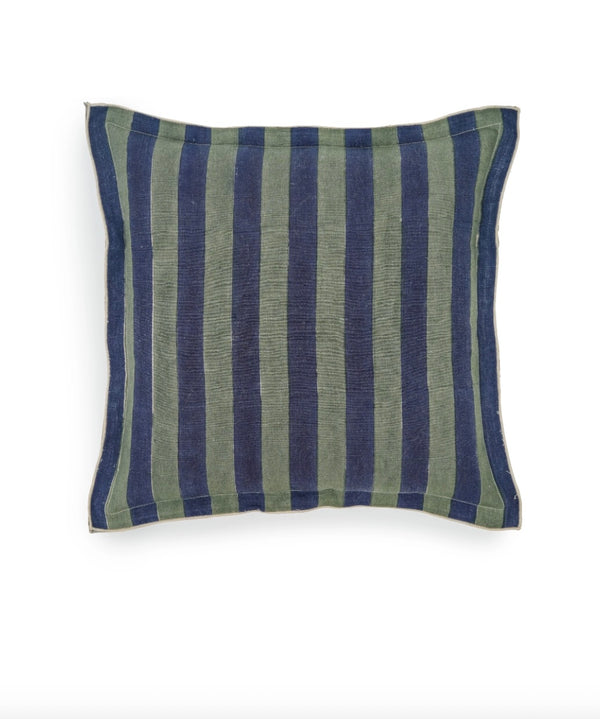 Maris Green Stripe Linen Pillow