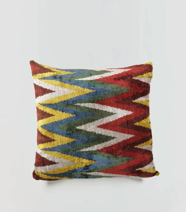 Ziggy Silk Velvet Ikat Pillow