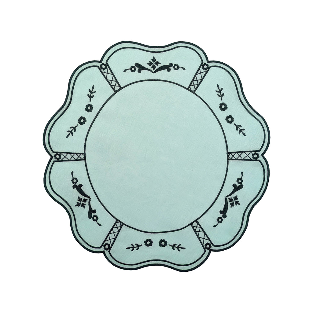 Jade/Emerald Embroidered Placemat