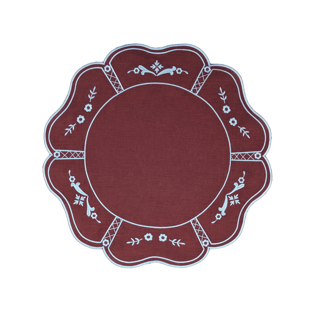 Sienna/Mist Embroidered Placemat