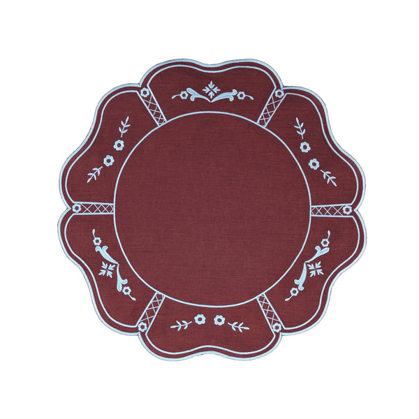 Sienna/Mist Embroidered Placemat