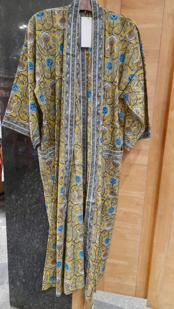 Cotton Block Print Robe | Verte