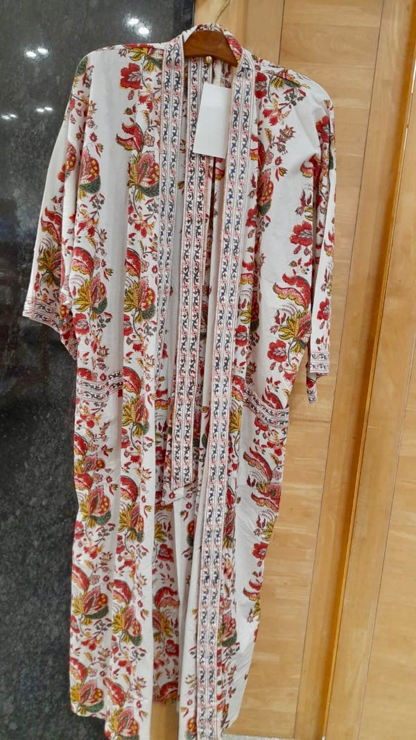 Cotton Block Print Robe | Alice