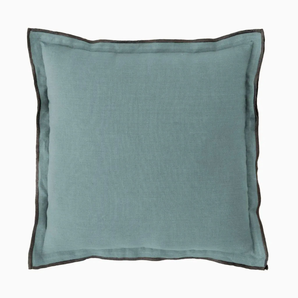 Lake/Charcoal Linen Pillow