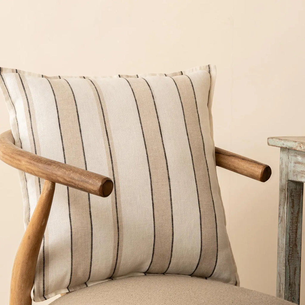 Neutral Stripe Linen Pillow