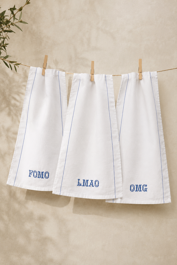 Cheeky Monogram Tea Towel